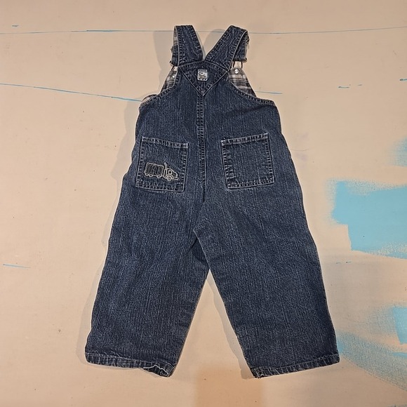 Little Legends 2T Toddler‎ Overalls Denim Blue Plaid Lined Superior Trucking Co. - Picture 7 of 9